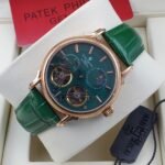 Patek Philippe Geneve Automatic Watch with Green Dial and Rose Gold Case